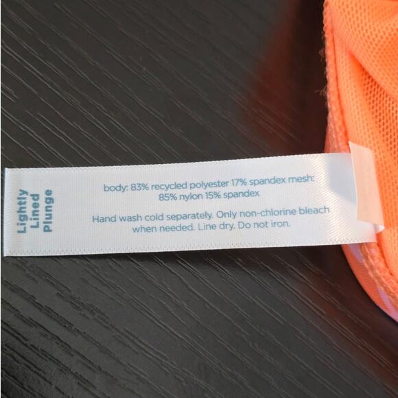 Cacique (Swim by Cacique) Orange Floral Tankini Lightly Lined Plunge 40D NWT - Picture 4 of 5